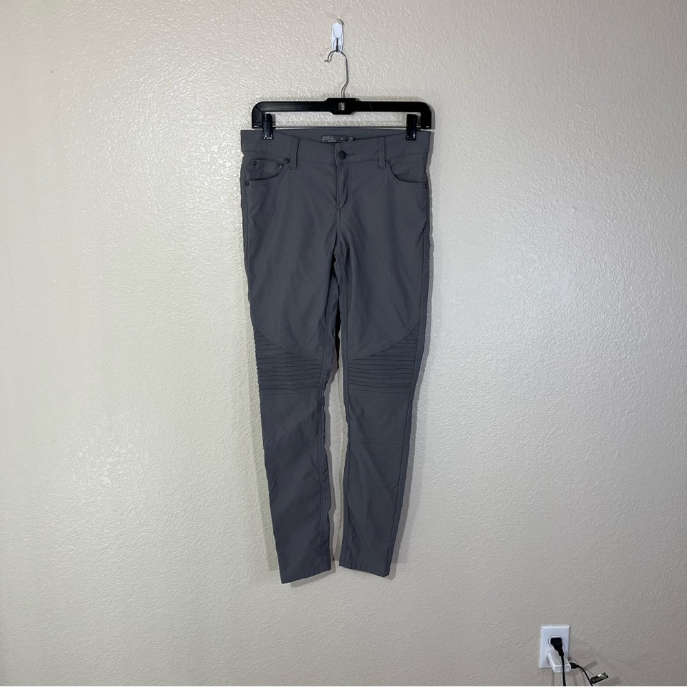 Prana Pants Womens 4 Brenna Moto Gray Stretch Outdoor Hiking Skinny